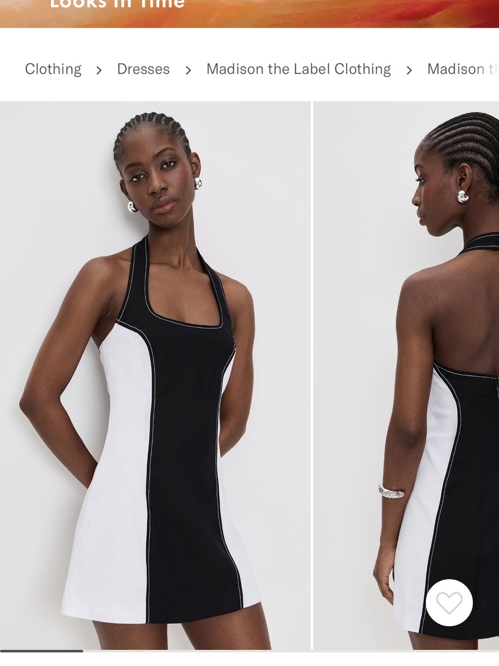 Black & White Halter Mini Dress